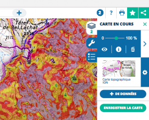 utilisation carte pentes geoportail