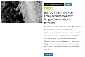 fatigue entrainement escalade