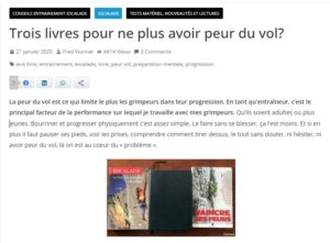 livre peur vol chute escalade fred vionnet